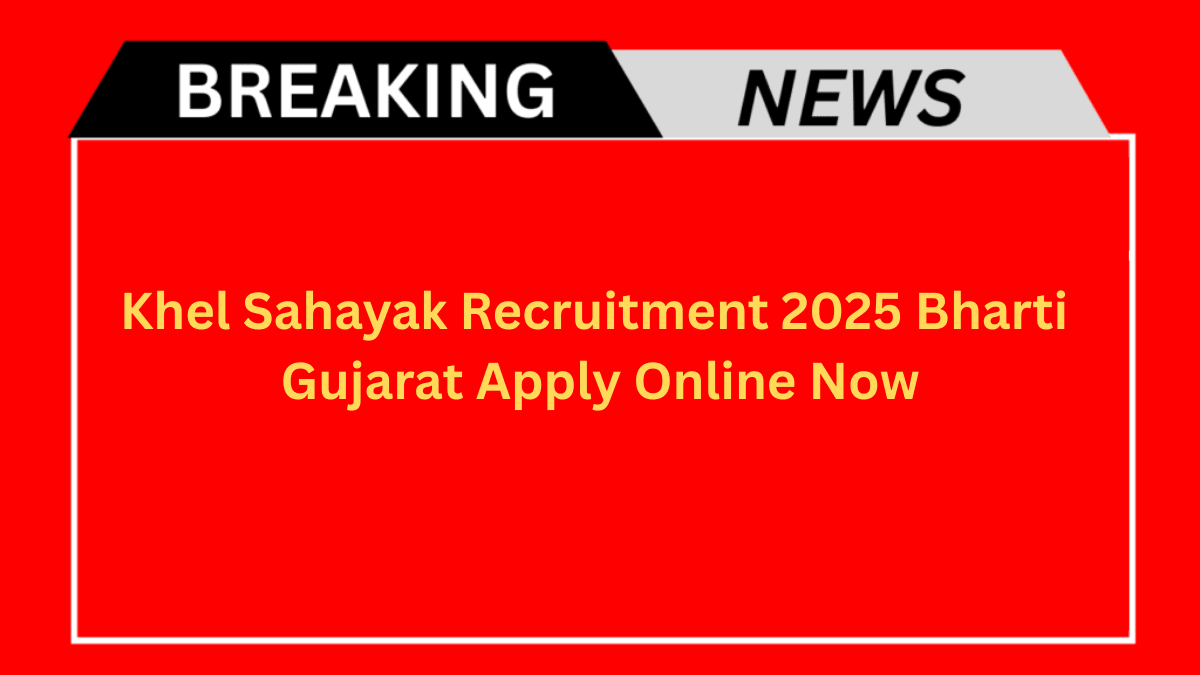 Khel Sahayak Recruitment 2025 (Bharti): Gujarat Apply Online Now
